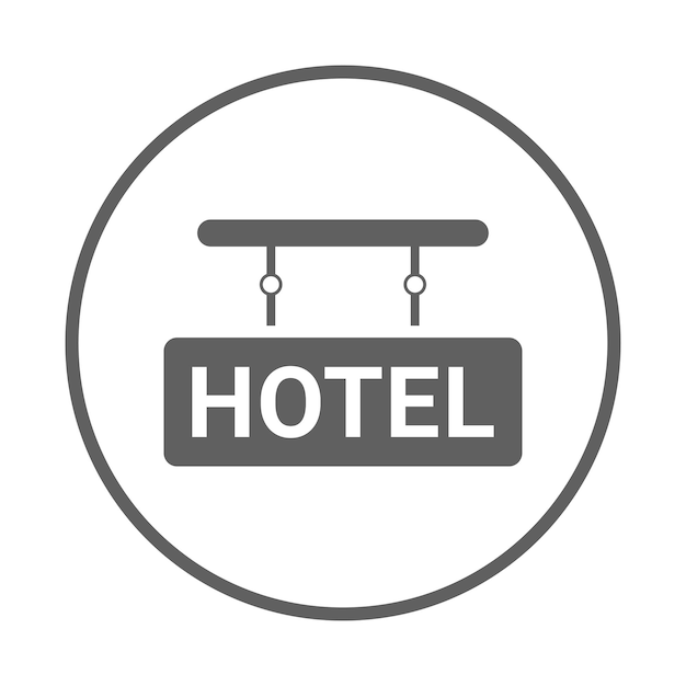 Hotel board sign icon Gray vector graphics