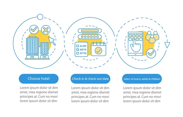 Hotel booking vector infographic template