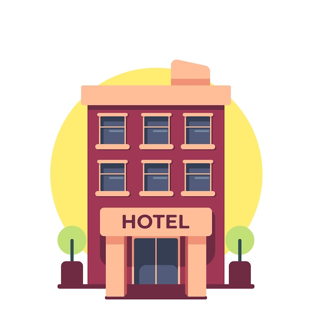 Vector hotel building icon vector illustration