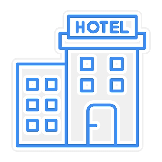ホテルの建物のベクトルイラスト