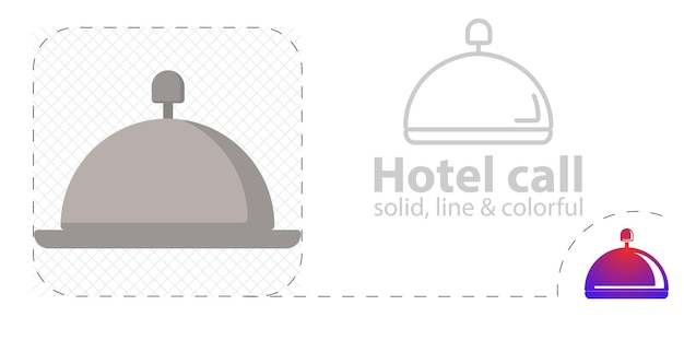 Hotel call isolated flat illustration hotel call line icon