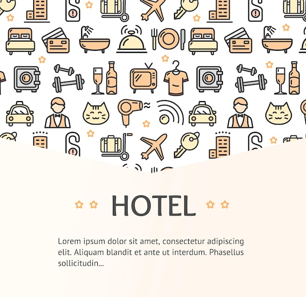 Concetto di hotel infographics banner vettore