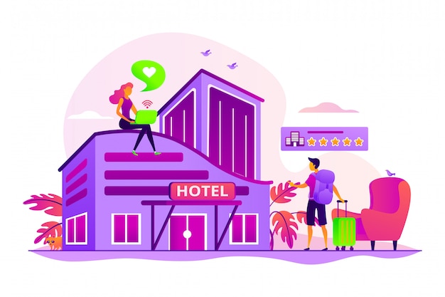 Vector hotel conceptontwerp.