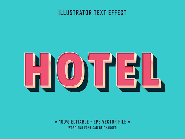 Hotel editable text effect modern style with peach color