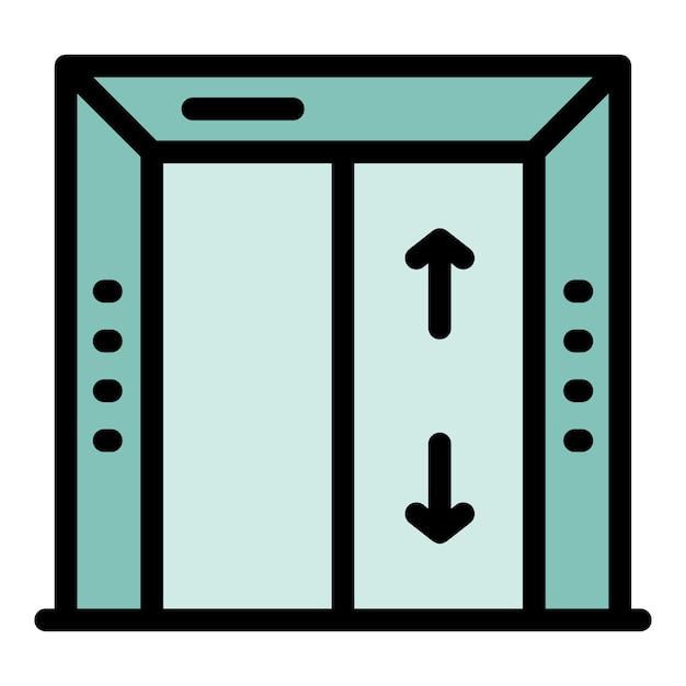 Vector hotel elevator icon outline hotel elevator vector icon color flat isolated