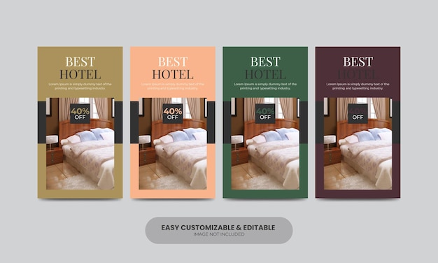 Modello di storia di instagram di facebook dell'hotel storie di hotel