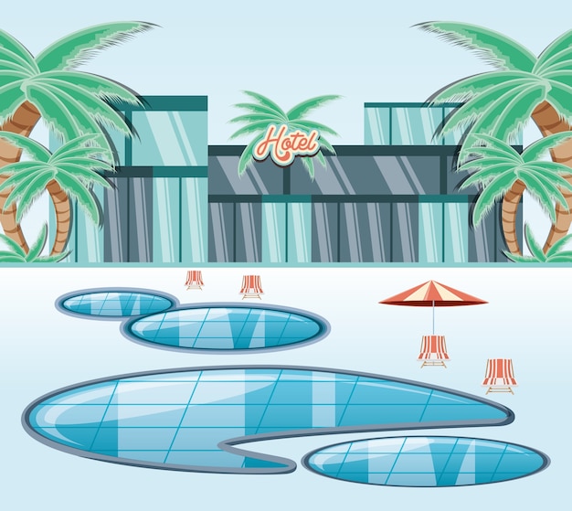 hotel gebouw vakanties dagen pictogram vectorilustration water