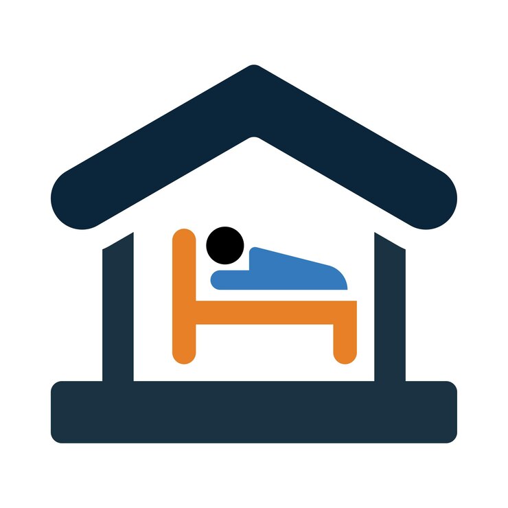hotel Hostel guest bed guest on bed hostel icon