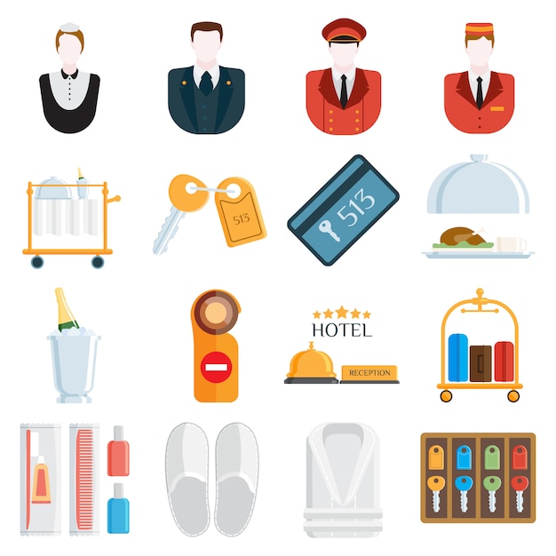 Hotel icons  illustration.