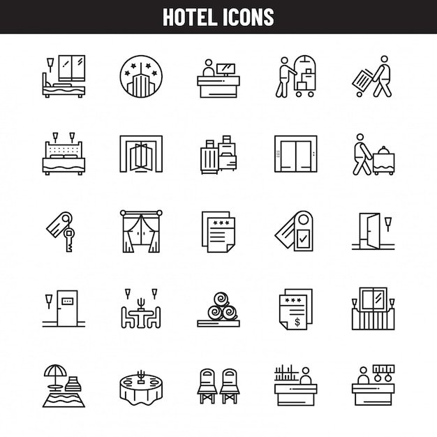 Vector hotel icons