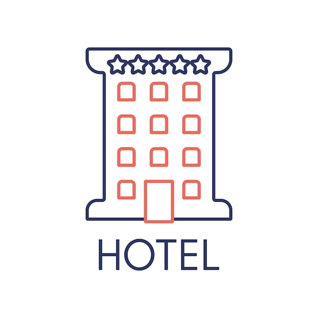 Hotel kleur pictogram logo stijl