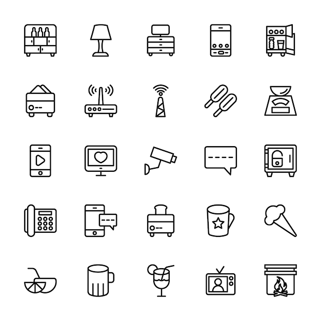 Hotel Line Icons 