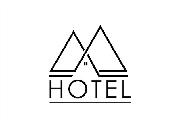 hotel logo ontwerp vector pictogram symbool gebouw huis huis letter M eerste monogram lijn concept