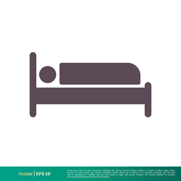 Hotel Motel Bed Pictogram Vector Logo Sjabloon Illustratie Ontwerp Vector Eps 10