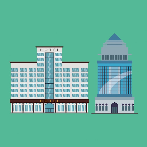 Vector hotel ontwerp