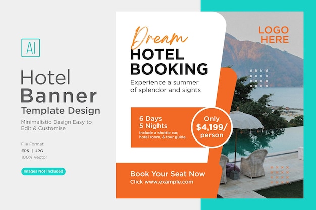 Hotel Reservation Social Media Marketing Banner Design Template