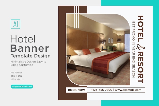 Hotel Reservation Social Media Marketing Banner Design Template