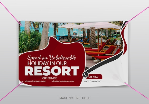 hotel and resort Fabric Banners design template