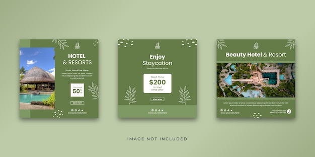 Hotel and Resort Social Media Instagram Post Template