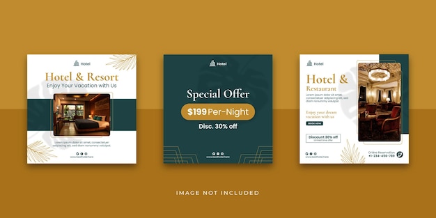 Vector hotel and resort social media story template