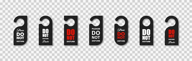 Vector hotel room hanger set do not disturb labels vector eps 10