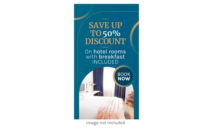 Hotel room and tourism services Instagram and facebook story template