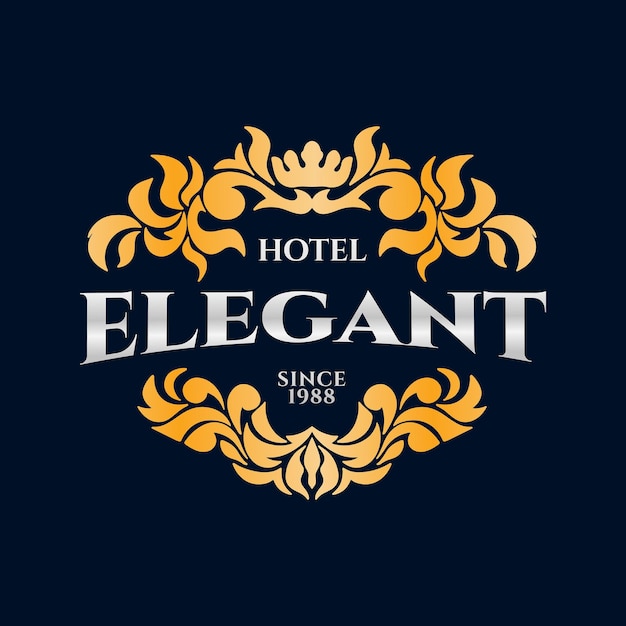 Hotel royal elegant luxury ornaments logos