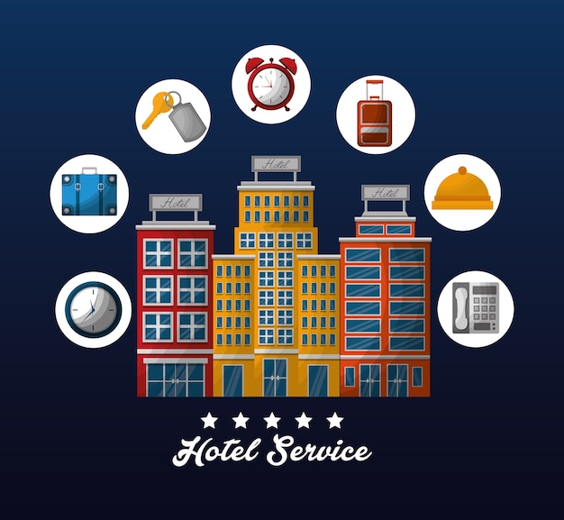 Vector hotel service buildings