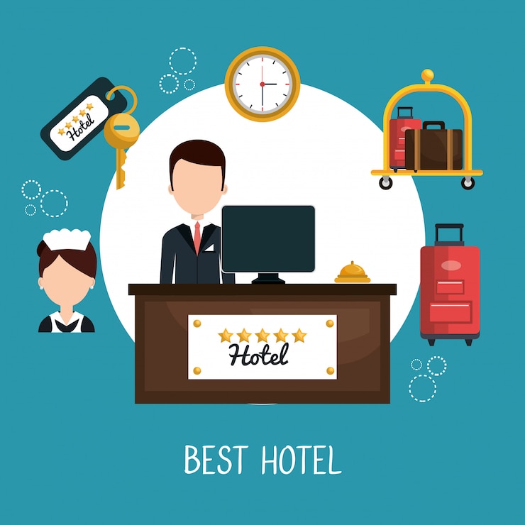 Vector hotel service design 