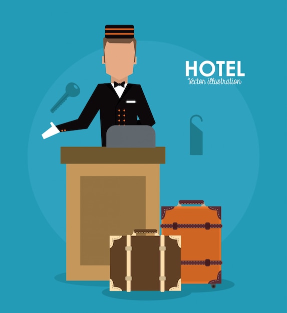 Vector hotel. service icon.