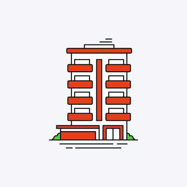 Hotel vector icon illustration. Building icon concept isolated premium vector. Flat design