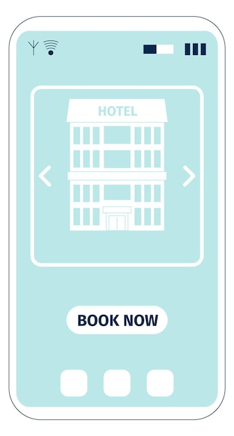 Hotelboekingspagina op smartphonescherm App-pictogram