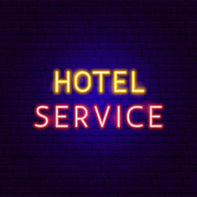 Hotelservice neon tekst. vectorillustratie van zakelijke promotie.