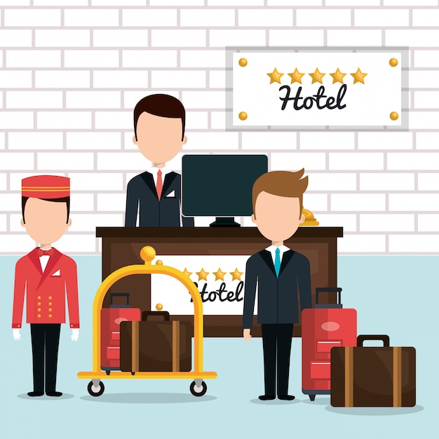 Vector hotelservice ontwerp