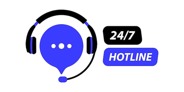 Hotline-ondersteuningsservice technische ondersteuningssymbolen callcenter-hotline klantoverleg ondersteuningsservice-symbolen overleg consultant secretaris vector illustratie