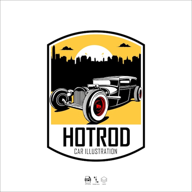 Hotrod auto illustratieklaar formaat eps 10