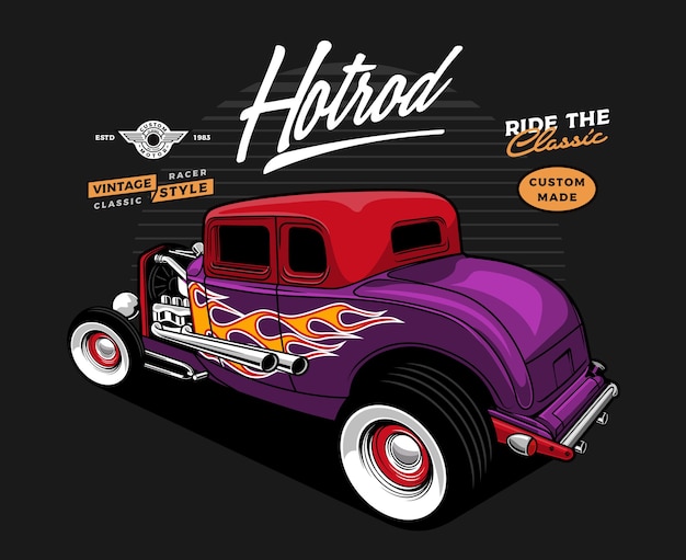 Vector hotrod car illustration