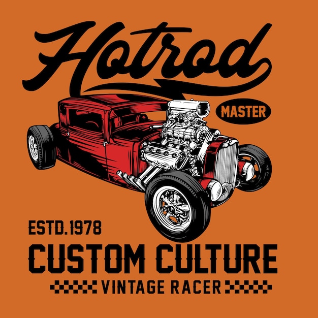 Hotrod Car T 셔츠 그래픽