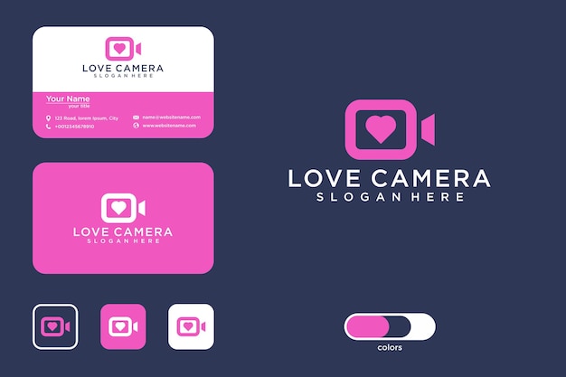 Hou van camera-logo-ontwerp en visitekaartje