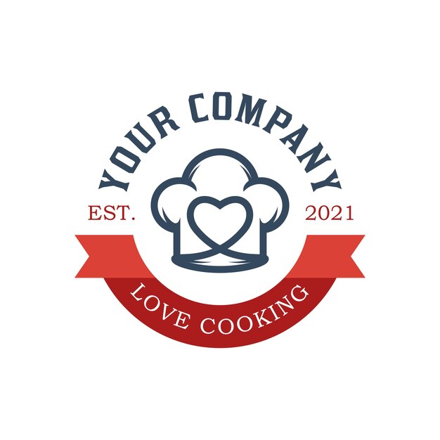 Hou van chef-kok restaurant logo met lint logo.