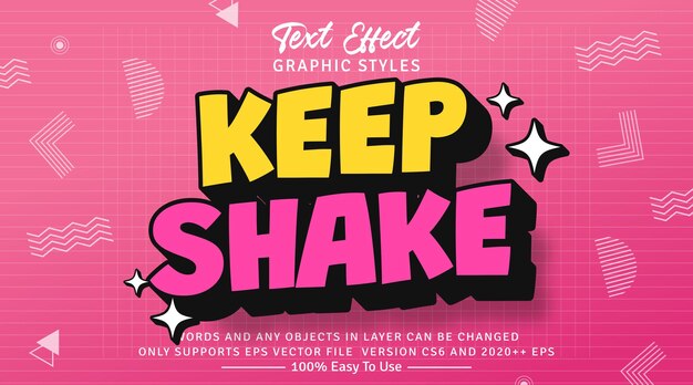Houd Shake 3d Graphic Text Style Effect bij