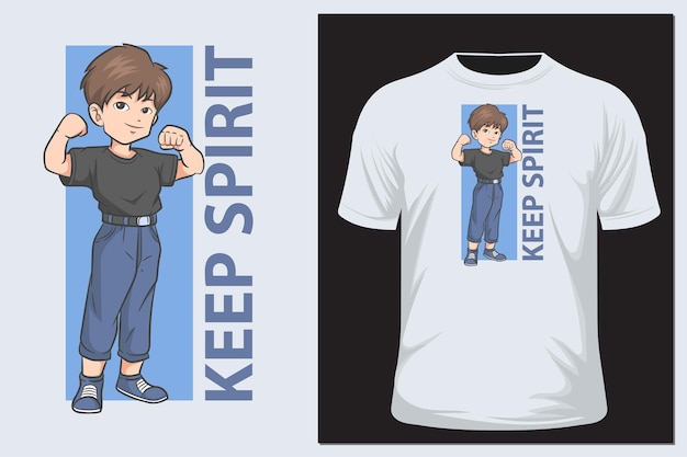 Houd Spirit Inspirational karakter cartoon voor t-shirt