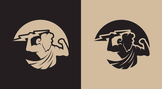 Vector houdt lightning logo design silhouet icoon