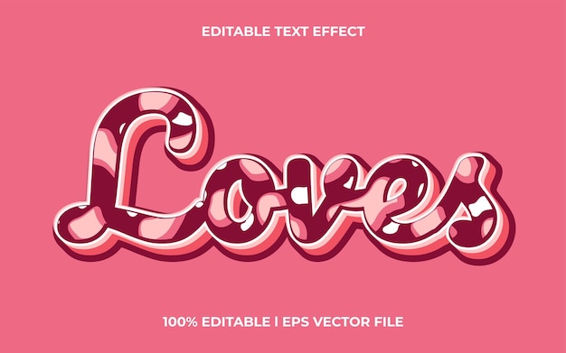 houdt van 3D-teksteffect met romantiekthema. roze tekst belettering typografie lettertypestijl