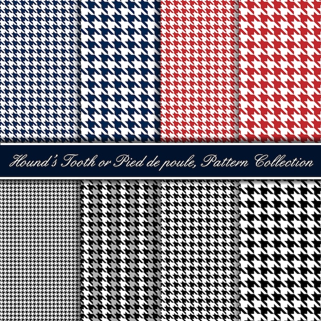 Hounds tooth seamless pattern collection