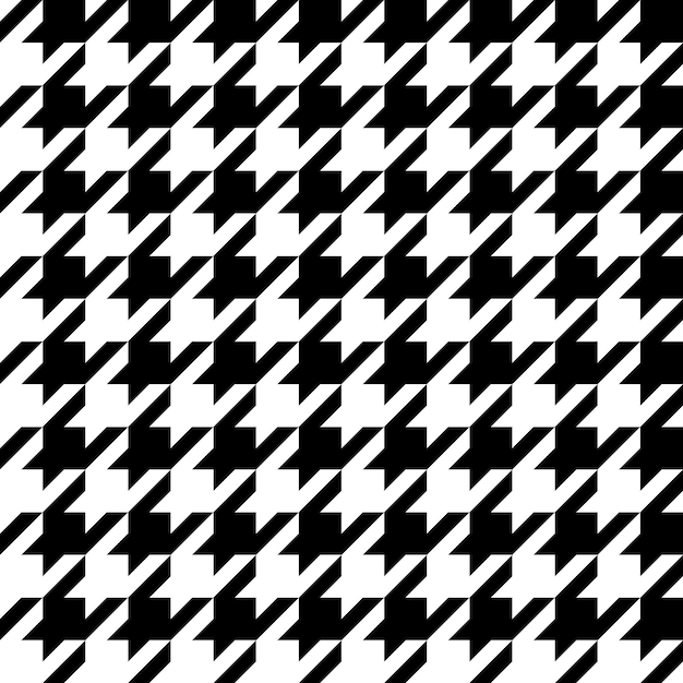 Vettore sfondio vettoriale a disegno senza cuciture nero e bianco di houndstooth