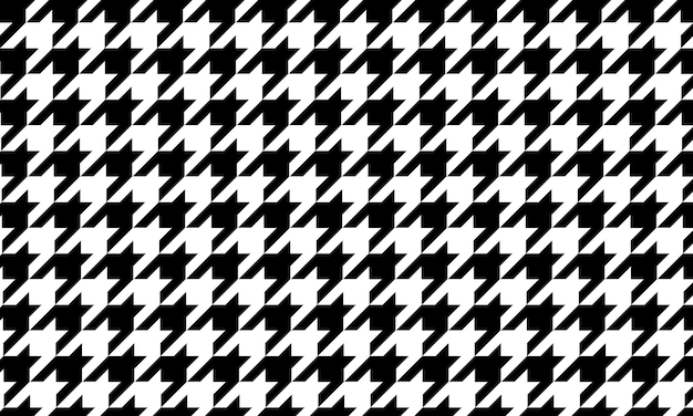 Houndstooth Pattern Design Bold Zwart en Wit Geometrisch Textiel Motief