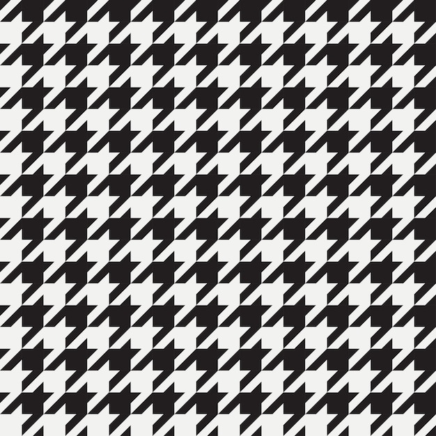 Houndstooth 완벽 한 패턴입니다. 의류 및 기타 섬유 제품의 배경입니다. 흑인과 백인 배경입니다. 벡터 일러스트 레이 션.