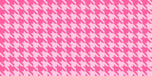 Houndstooth seamless pattern Pink dogs tooth repeating background Fabric texture sample Vector