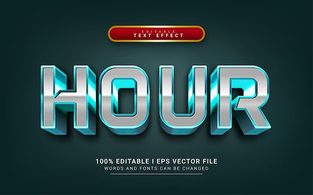 Hour 3d style text effect